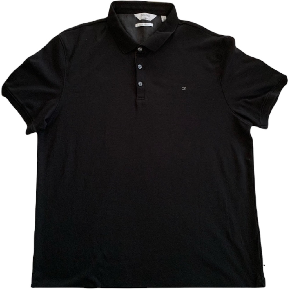 Calvin Klein Mens XL liquid touch regular fit black polo